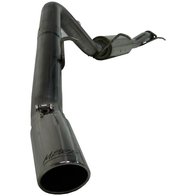 MBRP Armor Plus T409 stainless steel single-side cat-back exhaust system with polished tips and mandrel-bent tubing