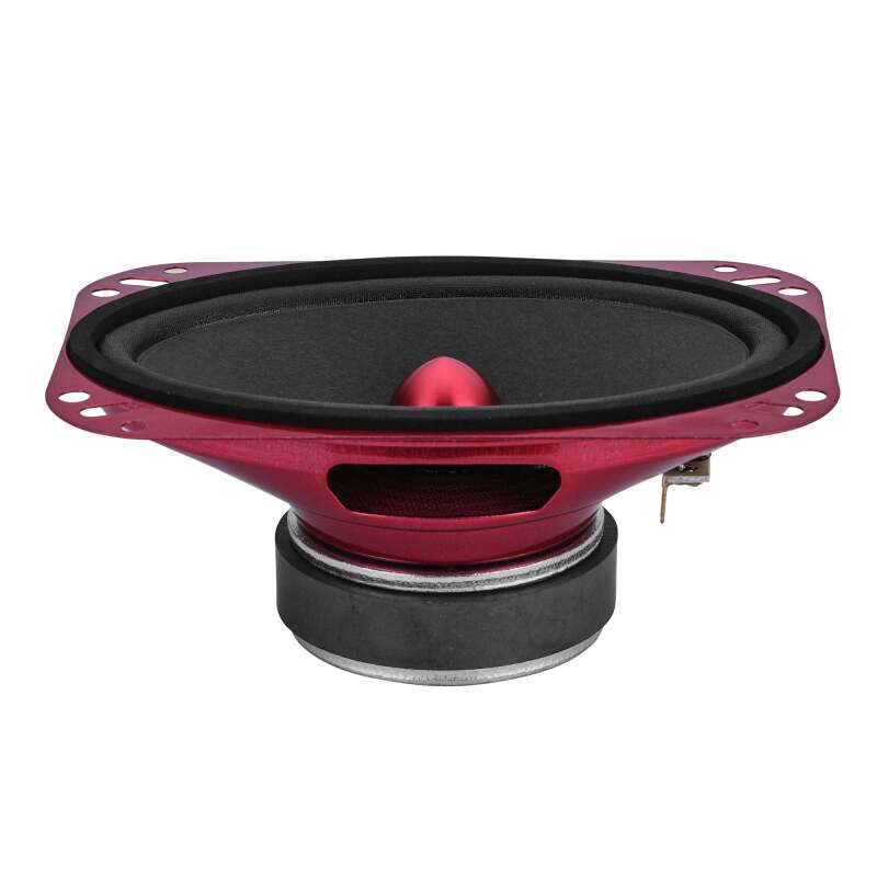 DS18 PRO-X46.4BM 4x6-inch mid-range bullet loudspeaker featuring a red resonator bullet.