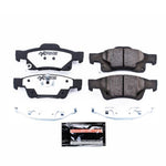 Power Stop Z36 Truck and Tow carbon-fiber ceramic rear brake pads with stainless steel shims and hardware kit.