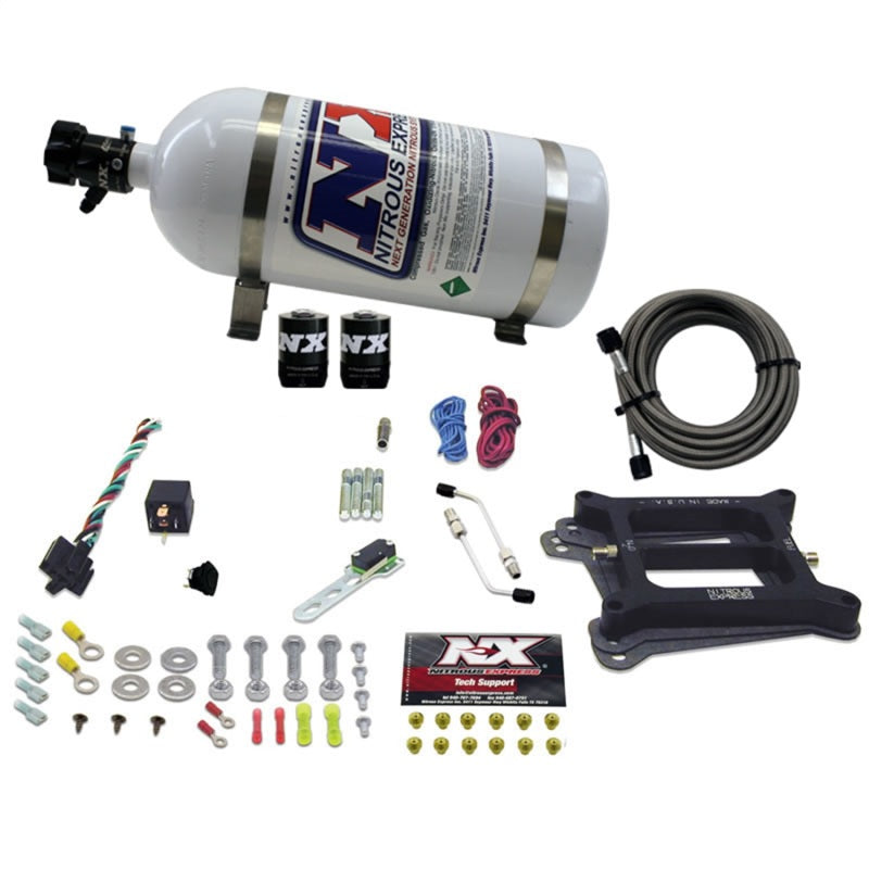 Nitrous Express Stage 6 nitrous system with 10lb blue bottle, Phase 3 4150 plate, and Lightning solenoids