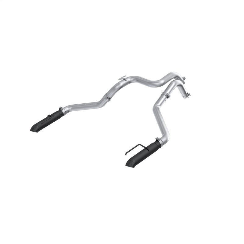 MBRP Armor BLK Series 3-inch dual rear turn-down axle back exhaust system with black powder-coated tips