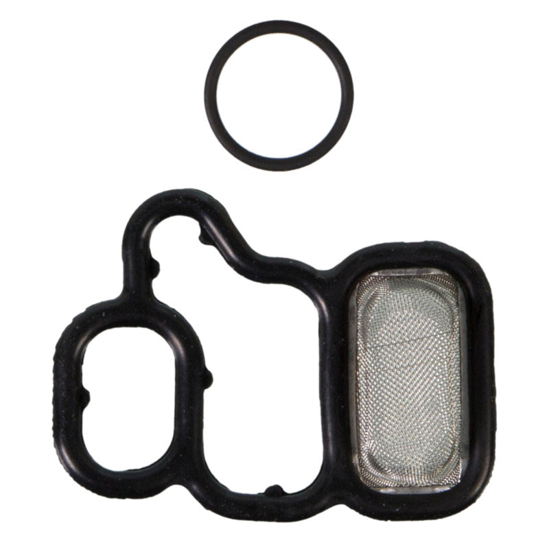 Fel-Pro ES73071 variable valve timing (VVT) solenoid gasket kit components for Acura and Honda engines.