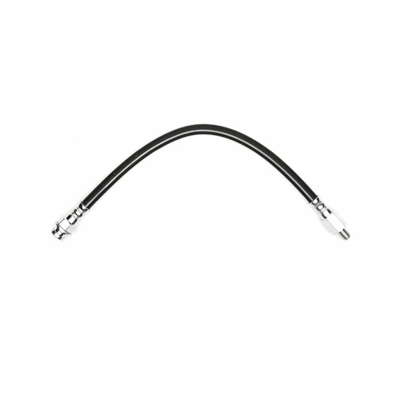 Flexible rubber brake hose with threaded metal end fittings for classic 1958-1966 Ford and Checker vehicles.