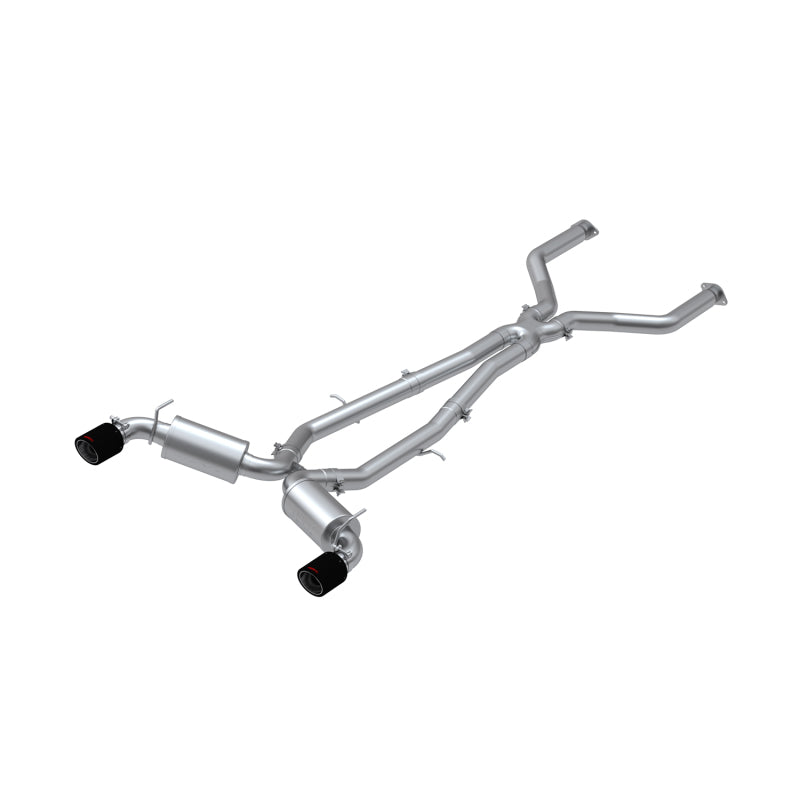 MBRP Armor Pro Series T304 stainless steel cat-back exhaust system with dual carbon fiber tips for Infiniti Q60