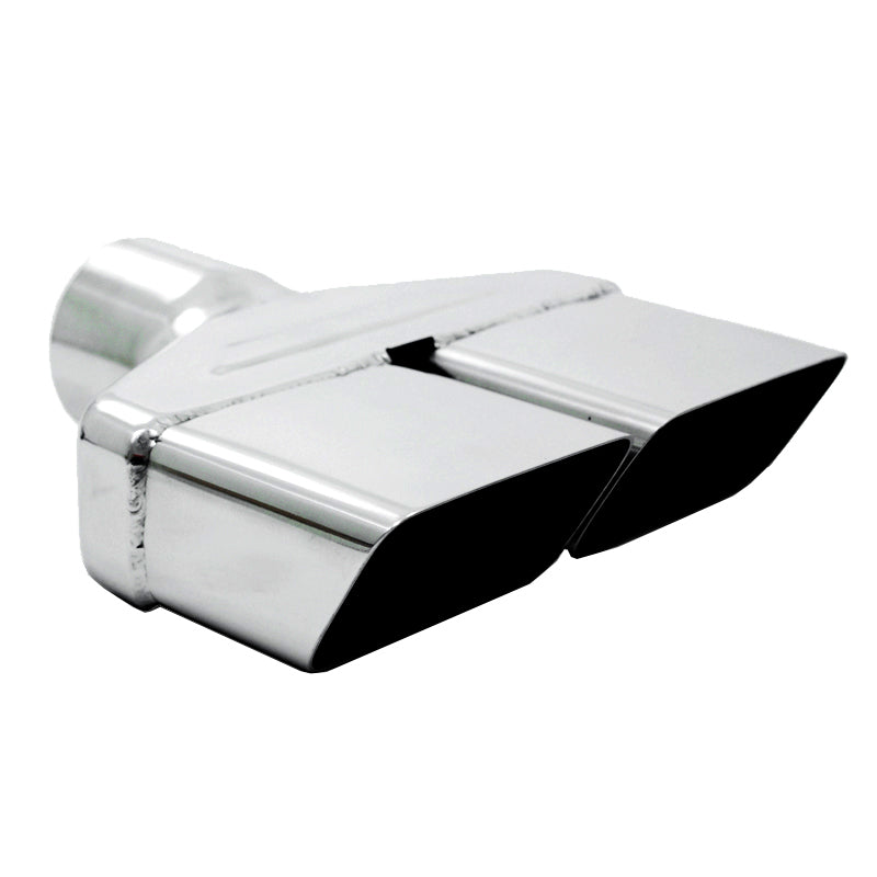 MBRP black T304 stainless steel rectangle exhaust tip with a 2.5-inch inlet and bolt-on mounting hardware