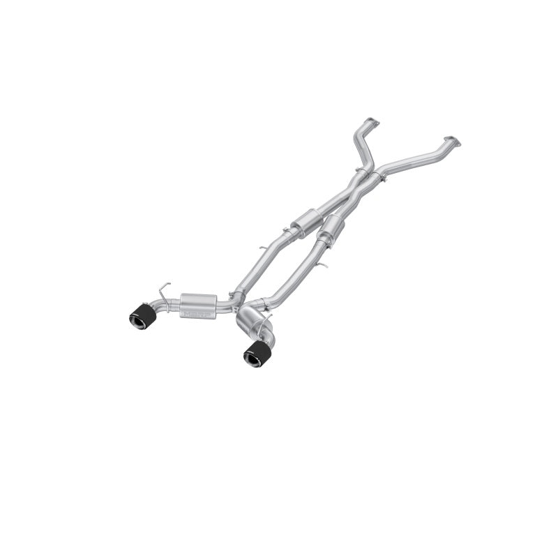 MBRP Armor Pro 3-inch T304 stainless steel cat-back exhaust system with dual 5-inch carbon fiber tips for Nissan Z.