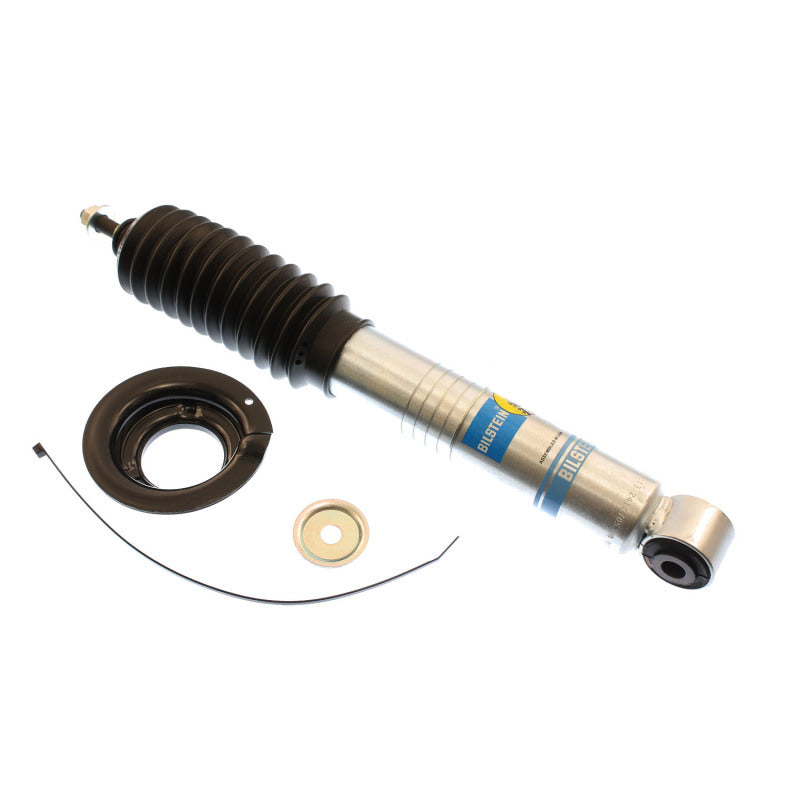 Bilstein B8 5100 Series ride height adjustable 46mm monotube front shock absorber with silver finish.