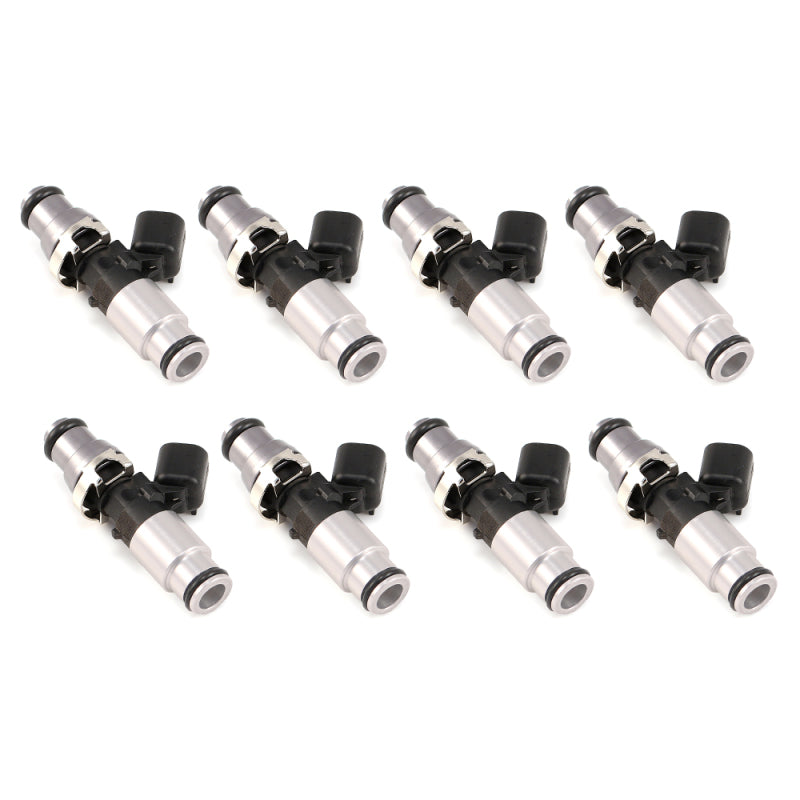 Injector Dynamics 1750-XDS Fuel Injectors - 60mm Length - 14mm Grey Top - Silver Bottom Adapt (Set of 8)