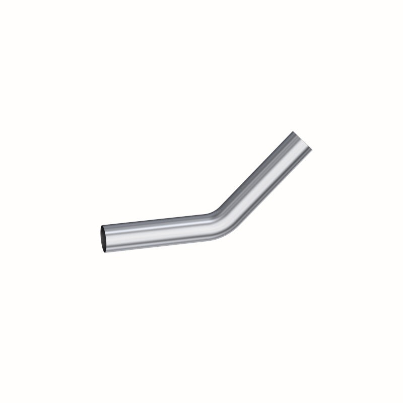 MBRP 3-inch diameter 45-degree mandrel bent exhaust tube made of aluminized steel with dual 12-inch legs.