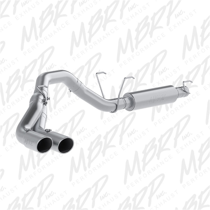 MBRP Armor Plus 4-inch 409 stainless steel dual outlet cat-back exhaust system with polished tips