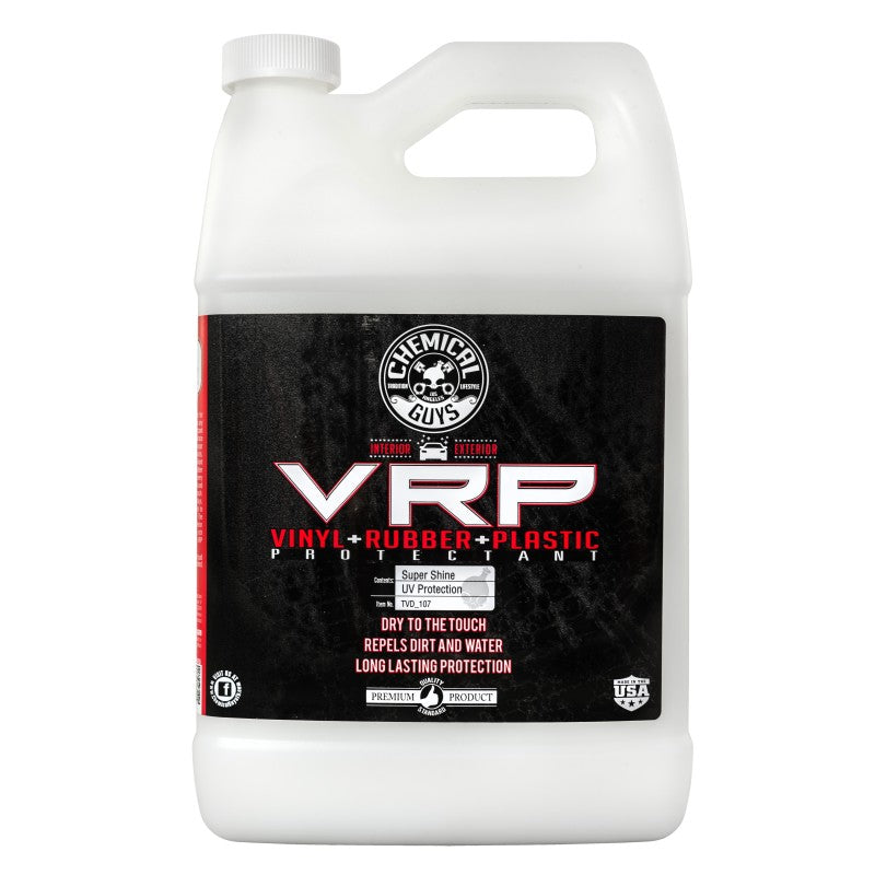One gallon bottle of Chemical Guys VRP Vinyl, Rubber, and Plastic Super Shine Dressing