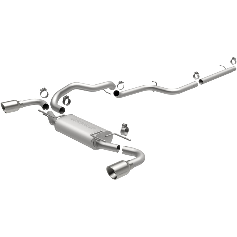 MagnaFlow Street Series stainless steel cat-back exhaust system with dual polished tips for 2010-2013 Mazda 3 S.