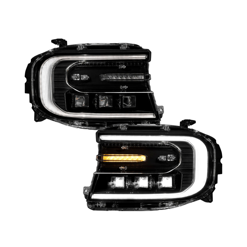 Form Lighting blacked-out triple projector LED headlights with sequential amber turn signals for Ford Maverick