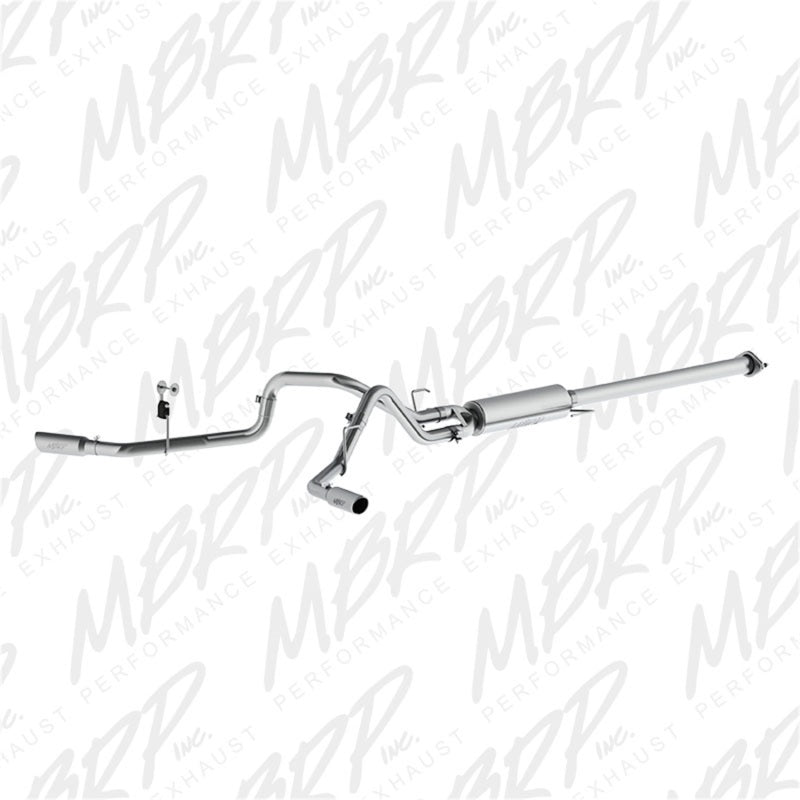 MBRP Armor Lite 2.5-inch aluminized steel cat-back exhaust with dual side split exit and stainless tips for Ford F-150