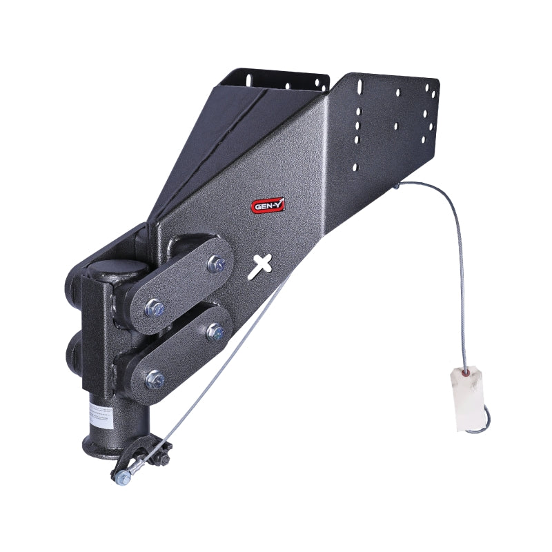 Gen-Y Executive Torsion-Flex 5th wheel to gooseneck conversion coupler with black finish and SnapLatch mechanism.