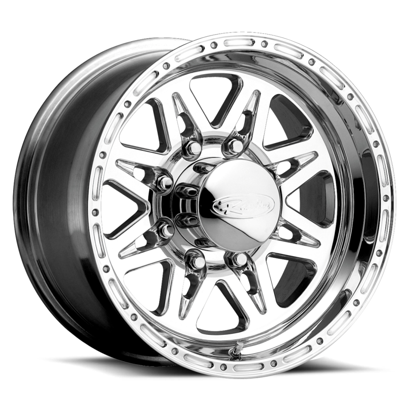 Raceline 888 Renegade 8-spoke 16x8 wheel in a polished aluminum finish
