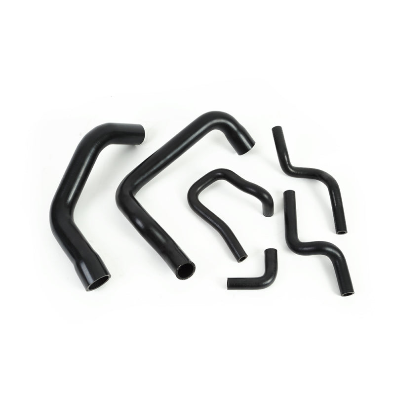 Black Mishimoto EPDM rubber coolant hose kit for 1986-1993 Ford Mustang and Mercury Capri 5.0L engines.