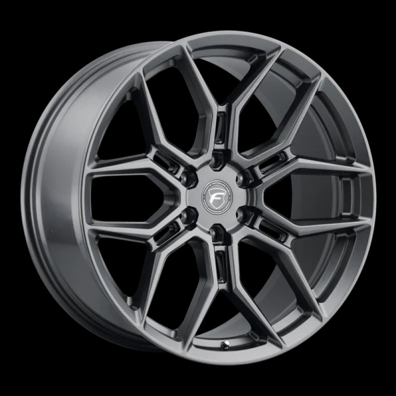 Forgestar X12 22x10 wheel in Satin Anthracite featuring a multi-spoke concave design and 6-lug configuration.