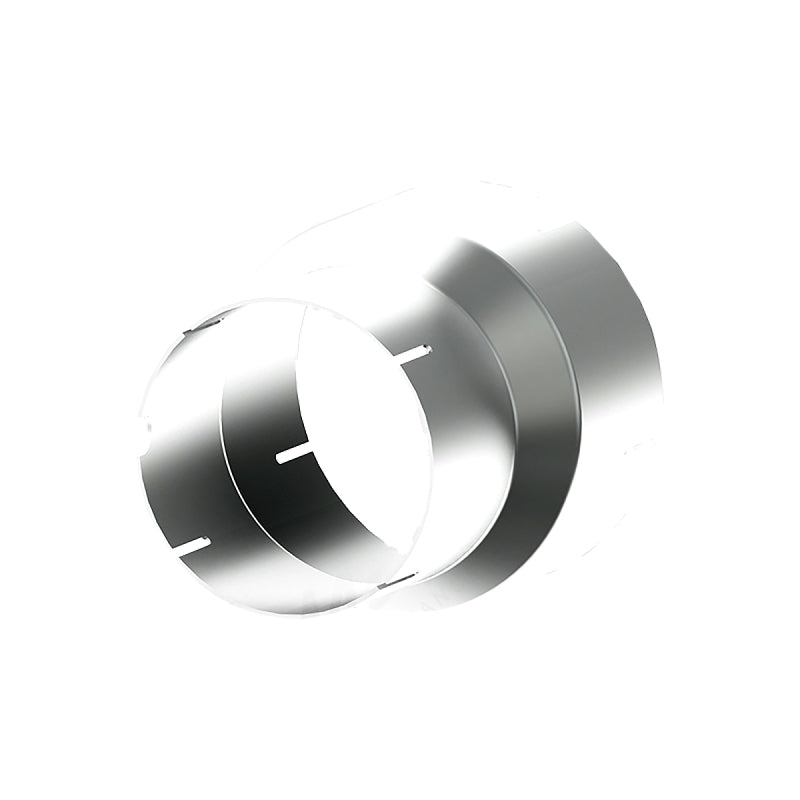 MBRP universal aluminized steel exhaust adapter showing 4-inch ID to 5-inch ID transition.
