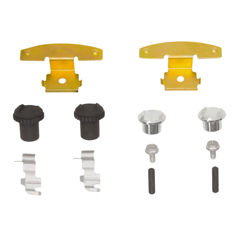 DFC parking brake hardware kit with various tension springs, clips, and pins for a drum brake system.