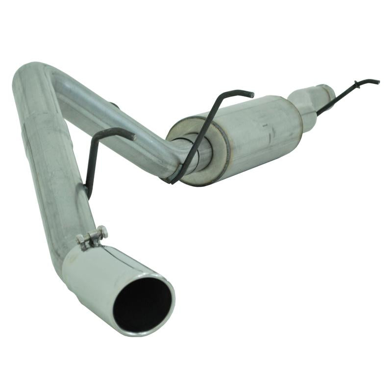 MBRP Armor Lite Series single side exit cat-back exhaust system with aluminized steel tubing and polished tip.
