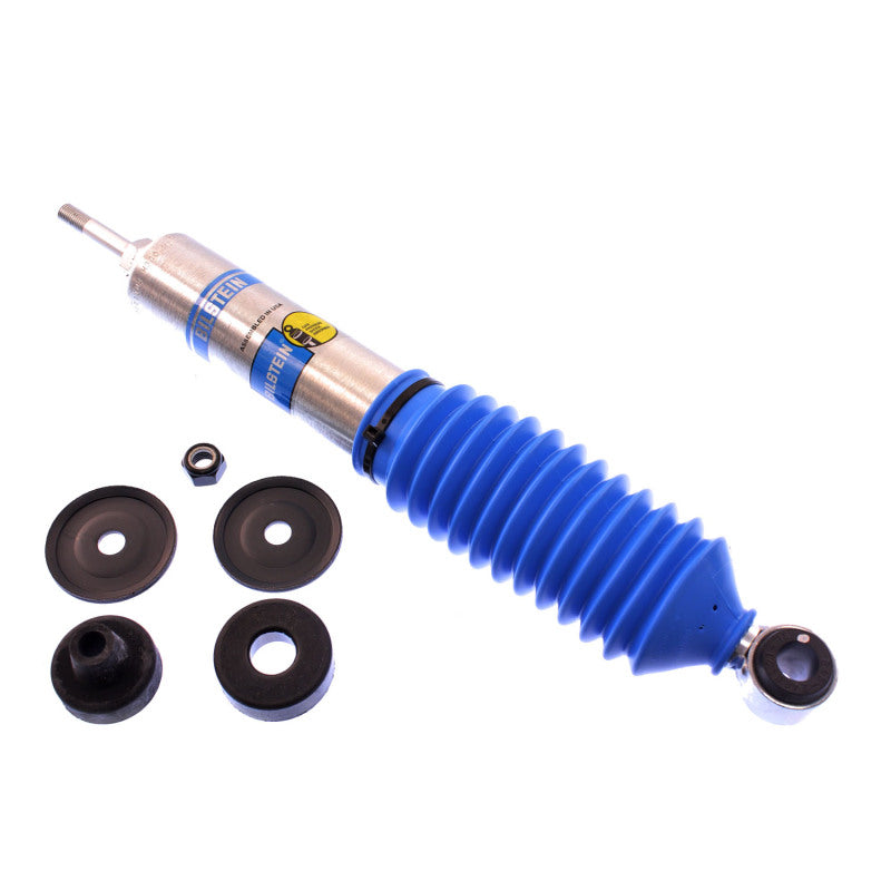 Bilstein B6 series yellow monotube front shock absorber with blue dust boot for Ford E-Series vans.