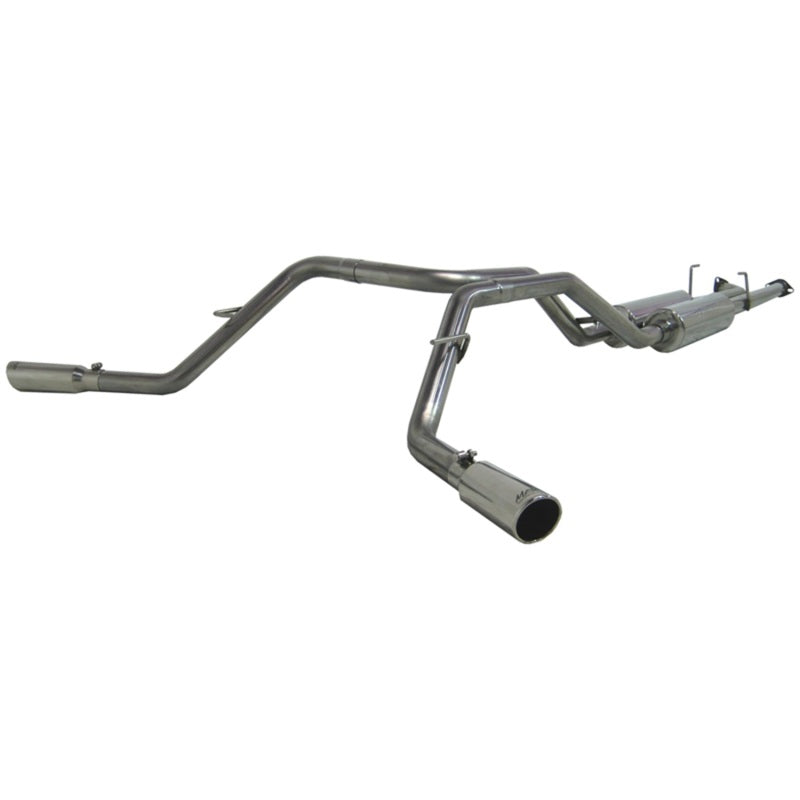 MBRP Armor Plus T409 stainless steel dual side exit cat-back exhaust system for 2007-2009 Toyota Tundra 5.7L.