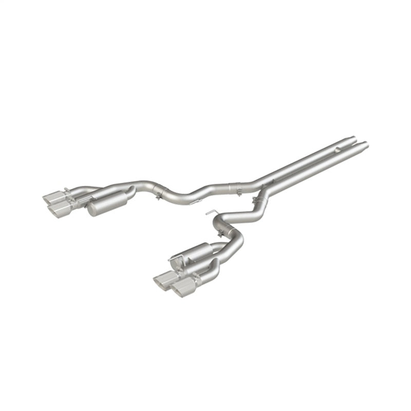 MBRP Armor Lite 3-inch aluminized steel cat-back exhaust system with quad stainless steel tips for 2018-2023 Ford Mustang GT
