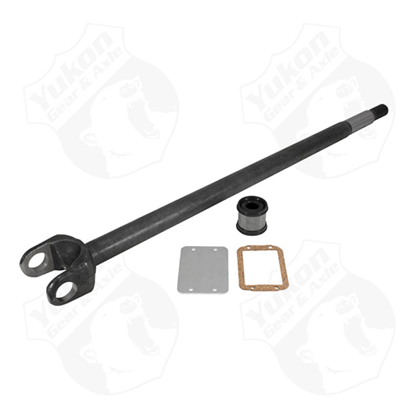 Yukon Gear 30-spline 4340 chromoly one-piece axle shaft with vacuum block-off plate, gasket, and seal for Dana 60