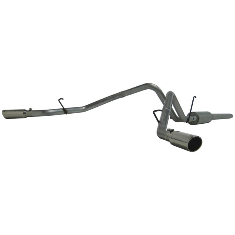 MBRP Armor Lite dual split side exit cat-back exhaust system with aluminized steel tubing and stainless steel tips.