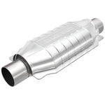 MagnaFlow 99006HM HM Grade 2.5 inch universal stainless steel catalytic converter showing laser fusion welds