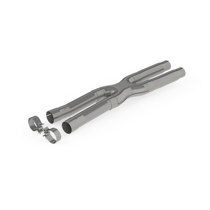 MBRP Armor Plus Series T409 stainless steel 2.5-inch resonator delete X-pipe for 2015-2026 Ford Mustang.