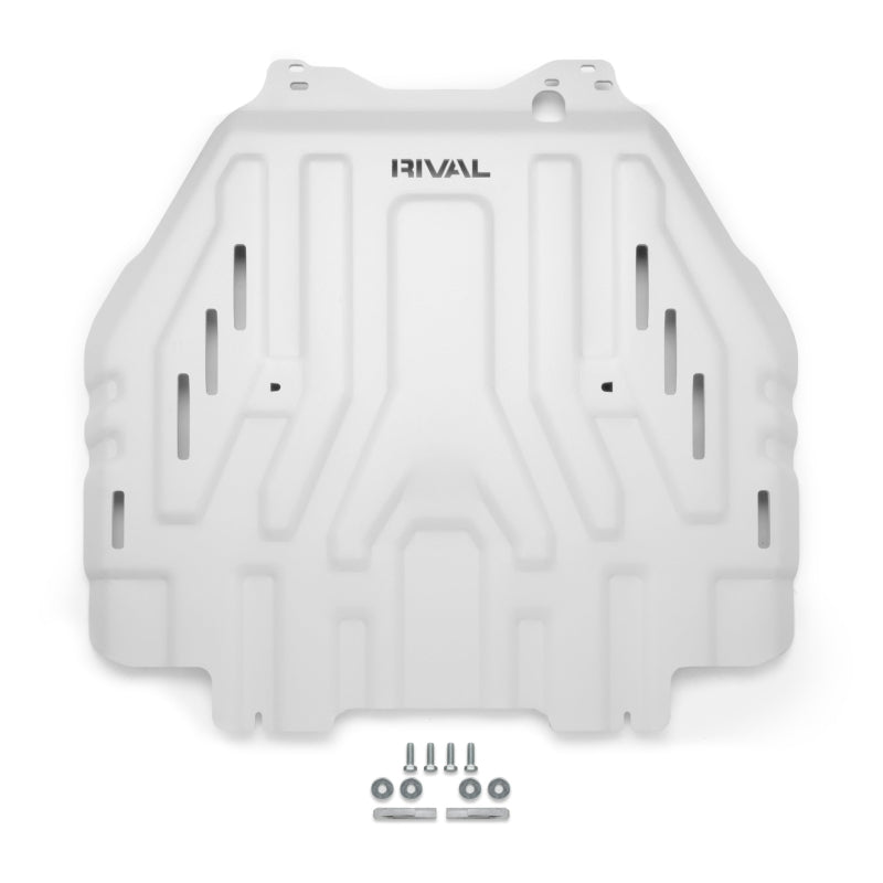 Rival aluminum transmission and catalytic converter skid plate for 2024-2026 Toyota Tacoma i-Force Max Hybrid.