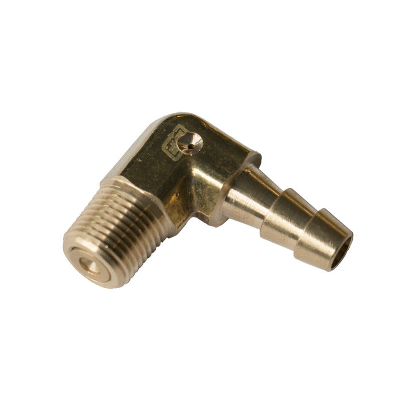 BD Diesel brass elbow orifice fitting for 1994-2002 Dodge Ram HX35 turbocharger boost control.
