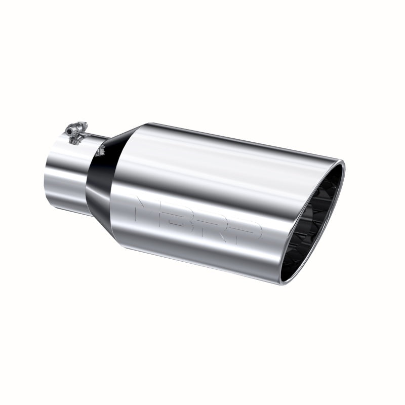 MBRP T304 polished stainless steel universal exhaust tip with an 8-inch rolled end outlet