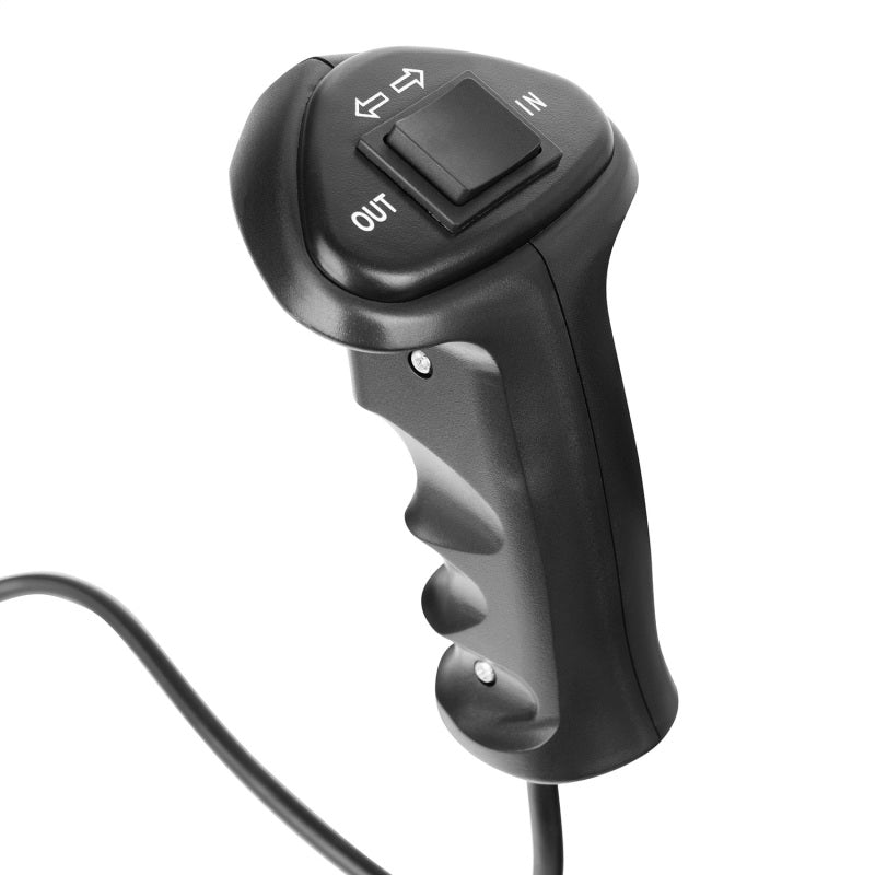 Rugged Ridge wired winch remote control with a 12-foot cable and weather-resistant handheld housing.