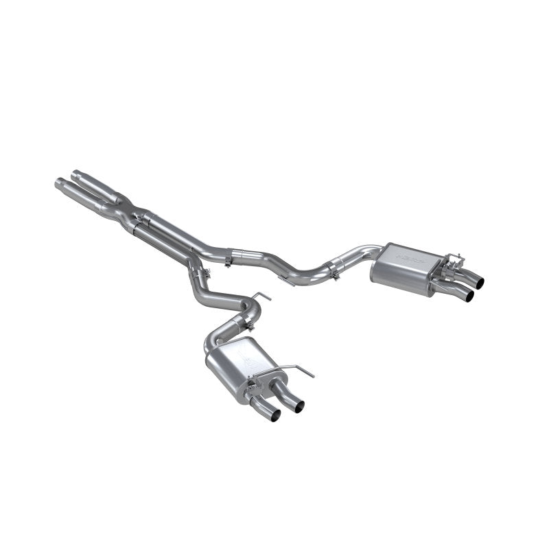 MBRP Armor Pro Series 3-inch T304 stainless steel cat-back exhaust with quad tips for 2016-2020 Shelby GT350.