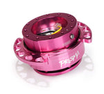 NRG Innovations Steering Wheel Quick Release Kit - Pink Body with Pink Heart Cutout Ring