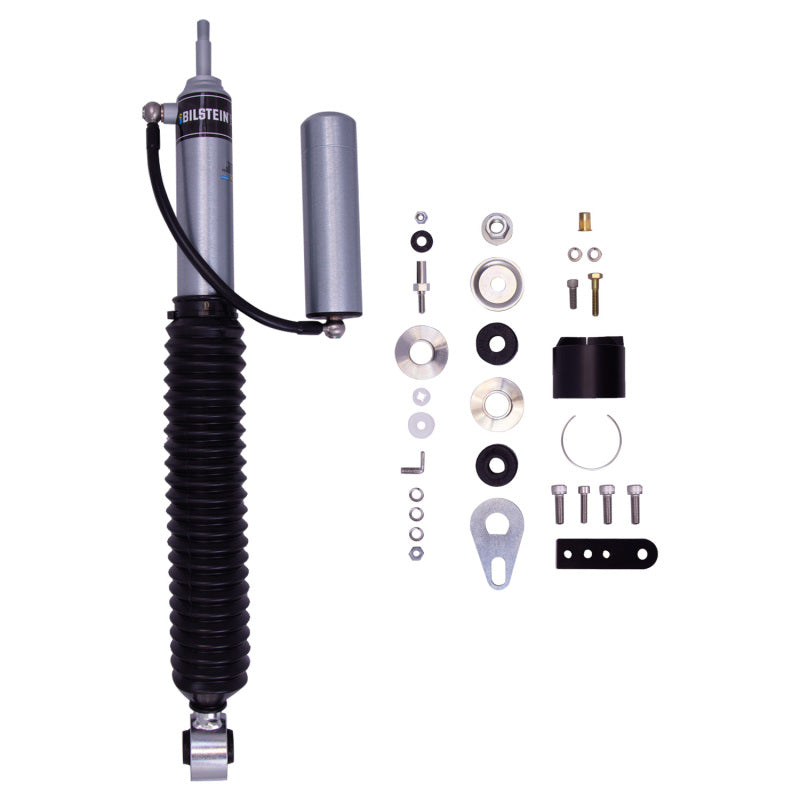 Bilstein B8 5160 Series 46mm monotube shock absorber with remote reservoir and swivel banjo hose fitting.