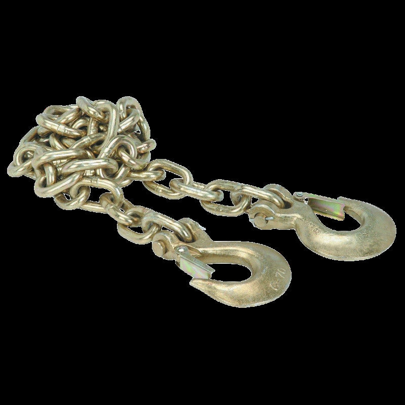 Gen-Y Executive 5th wheel to gooseneck safety chains, Grade 70 steel with slip hooks, 3/8 inch by 84 inch.