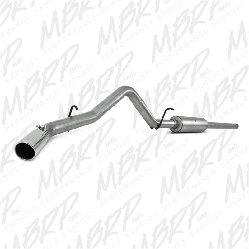 MBRP Armor Lite aluminized steel single side exit cat-back exhaust system with stainless steel tip.