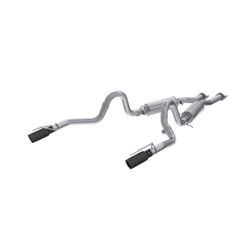 MBRP Armor Lite 2.5 inch aluminized steel dual exhaust system with 3.5 inch dual wall black tips for 1999-2004 Mustang.