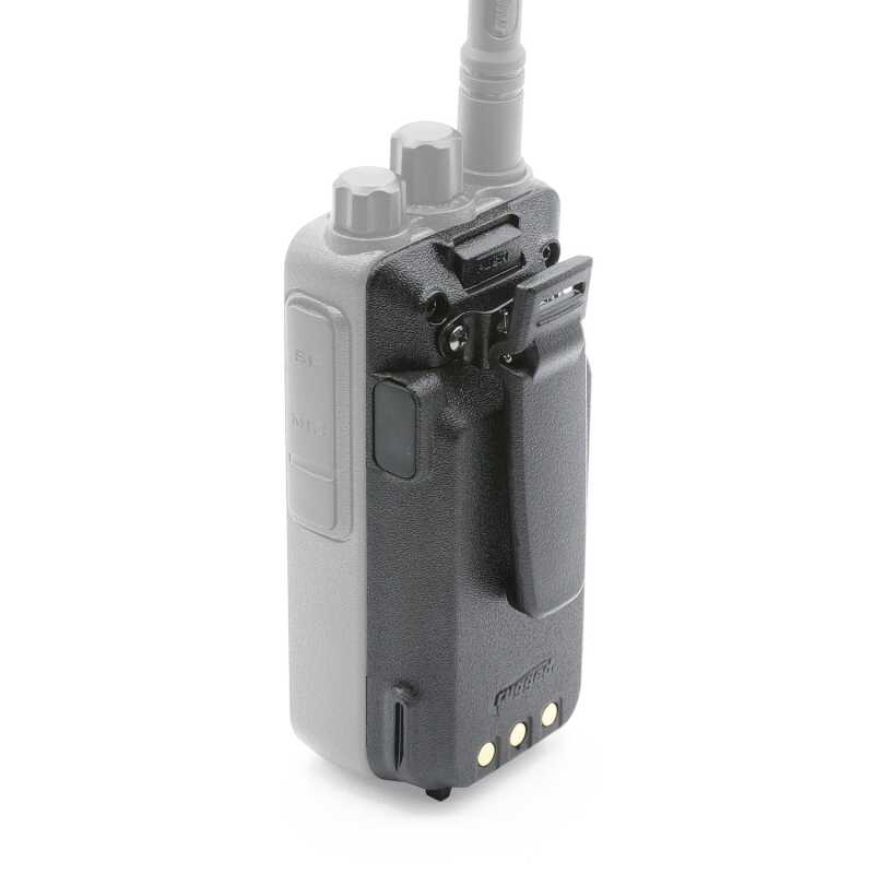 High capacity rechargeable lithium-ion battery pack for Rugged Radios RDH-16 handheld radio.
