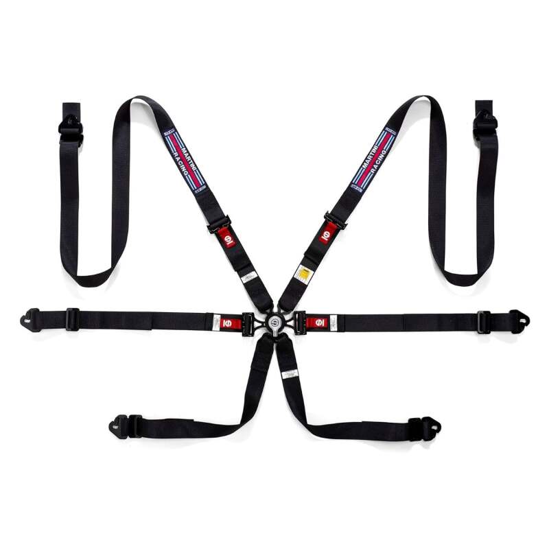 Sparco Martini Racing 6-Point Racing Harness (3-4in, Reg A)