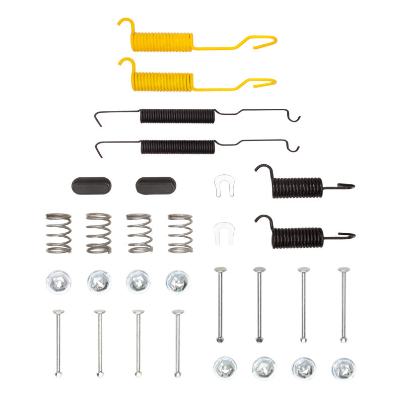 DFC 370-43002 drum brake hardware kit featuring various springs, pins, and clips for vintage Mopar brake systems.