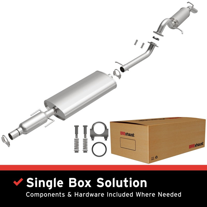 BRExhaust 106-0062 aluminized steel replacement exhaust kit including mandrel-bent pipes, donut gasket, and mounting hardware.