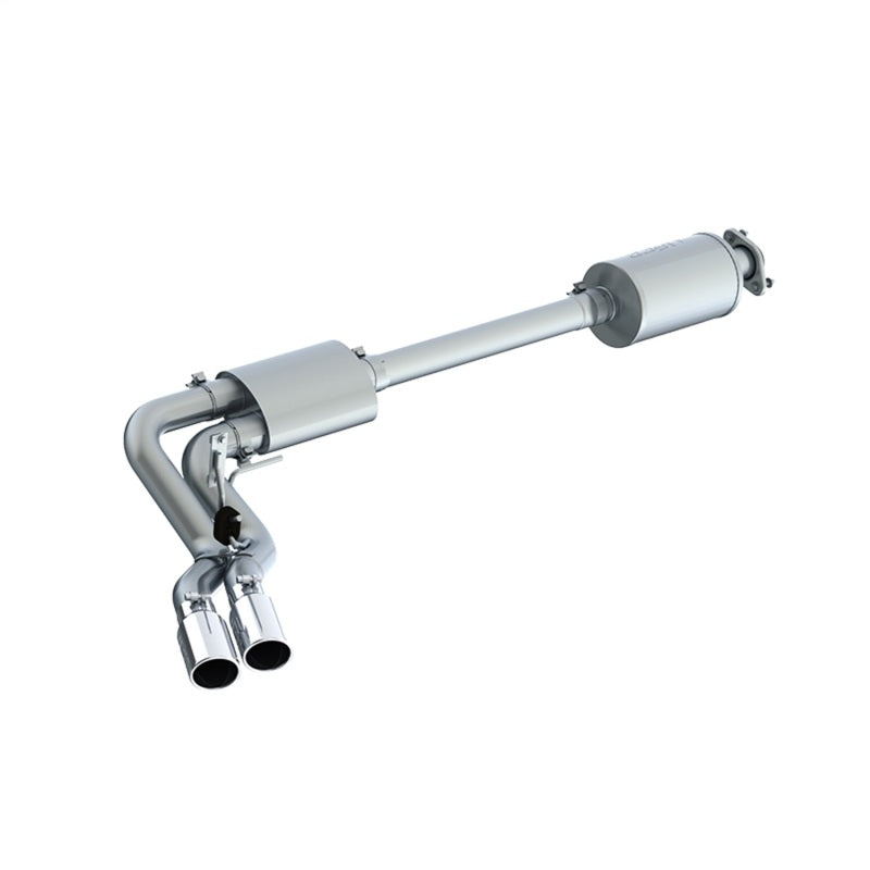 MBRP Armor Pro Series T304 stainless steel cat-back exhaust with 3-inch tubing and dual 4-inch pre-axle tips.