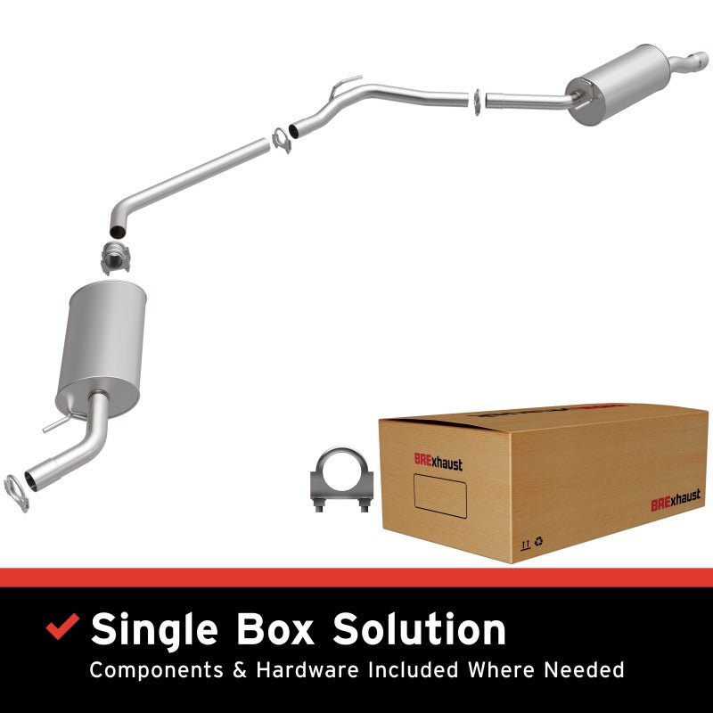 BRExhaust 106-0230 aluminized steel replacement exhaust kit with mandrel-bent pipes and mounting clamps.