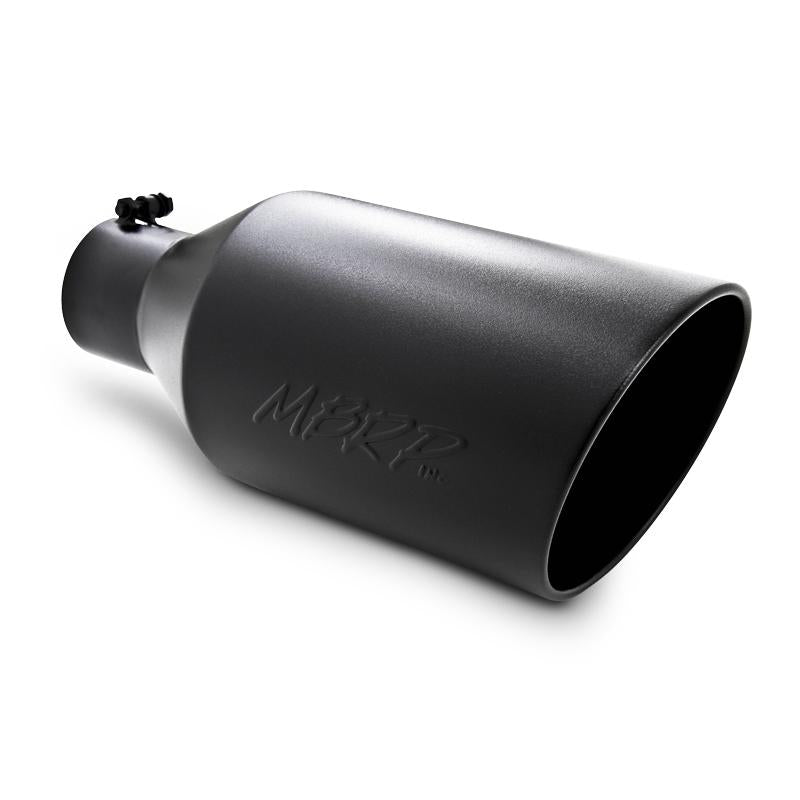 MBRP 8-inch black coated T304 stainless steel exhaust tip with 4-inch inlet and rolled edge