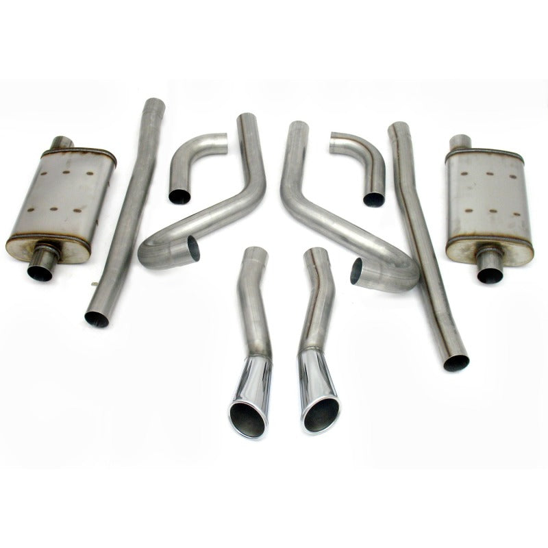 JBA 409SS dual through-valance header-back exhaust with polished tips for 1964-1966 Ford Mustang